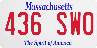 MA license plate 436SW0