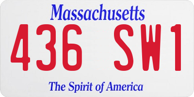 MA license plate 436SW1