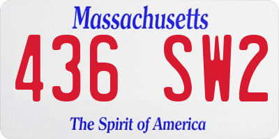MA license plate 436SW2