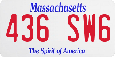 MA license plate 436SW6