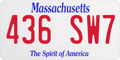 MA license plate 436SW7