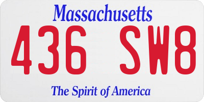 MA license plate 436SW8