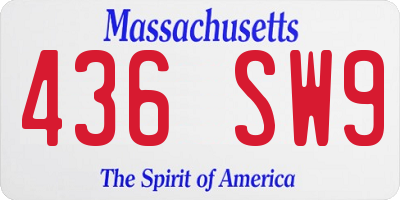 MA license plate 436SW9