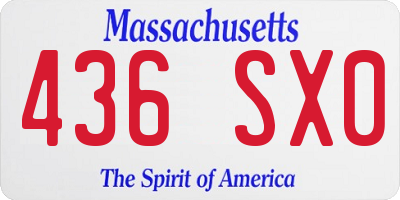 MA license plate 436SX0