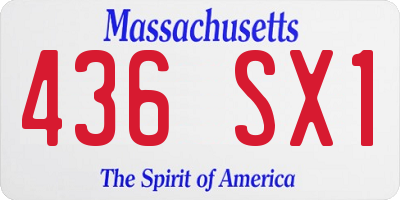 MA license plate 436SX1