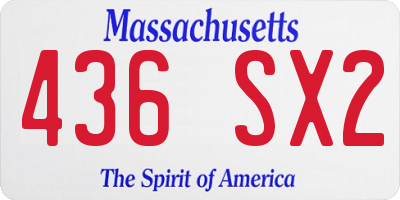 MA license plate 436SX2