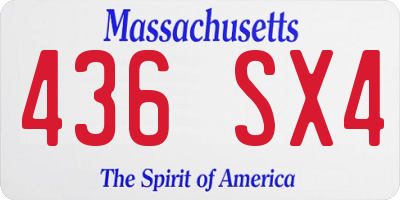 MA license plate 436SX4