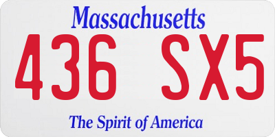 MA license plate 436SX5