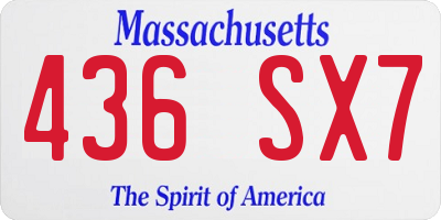 MA license plate 436SX7