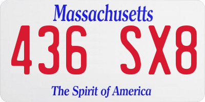 MA license plate 436SX8