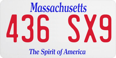 MA license plate 436SX9
