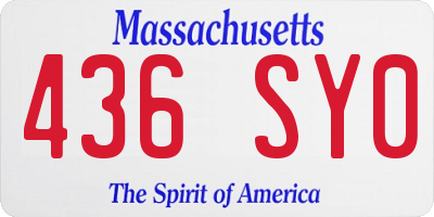 MA license plate 436SY0