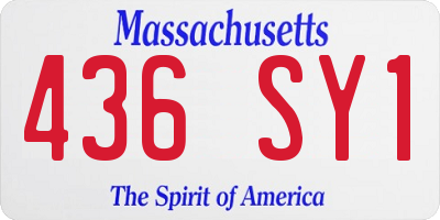 MA license plate 436SY1