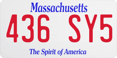 MA license plate 436SY5