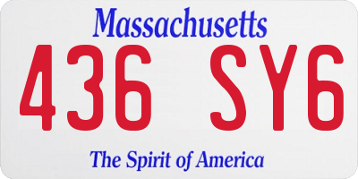 MA license plate 436SY6
