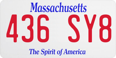 MA license plate 436SY8