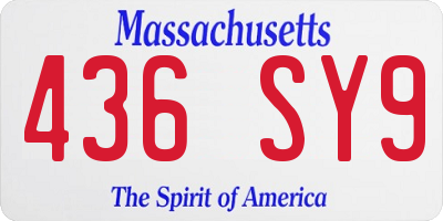 MA license plate 436SY9