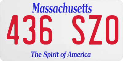 MA license plate 436SZ0