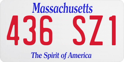 MA license plate 436SZ1