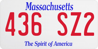MA license plate 436SZ2