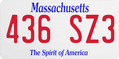 MA license plate 436SZ3