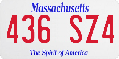 MA license plate 436SZ4