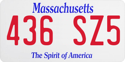 MA license plate 436SZ5