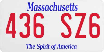 MA license plate 436SZ6