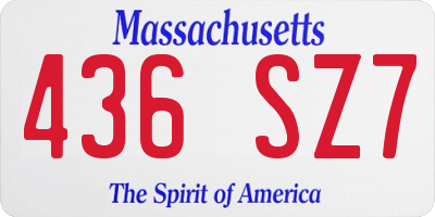 MA license plate 436SZ7