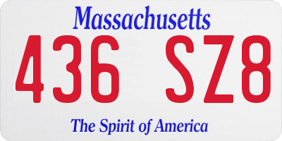 MA license plate 436SZ8