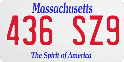 MA license plate 436SZ9