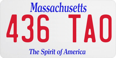 MA license plate 436TA0