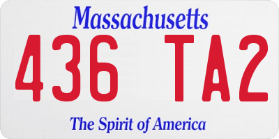 MA license plate 436TA2