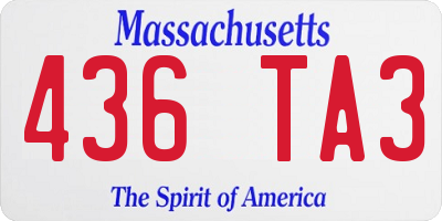 MA license plate 436TA3