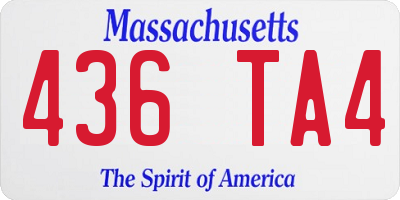 MA license plate 436TA4