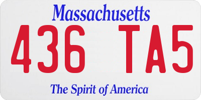 MA license plate 436TA5