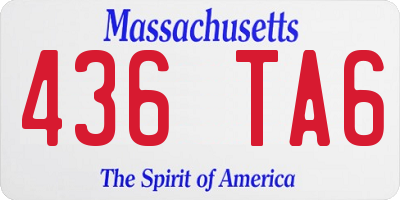 MA license plate 436TA6