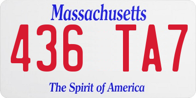 MA license plate 436TA7