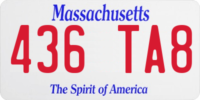 MA license plate 436TA8