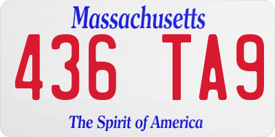 MA license plate 436TA9