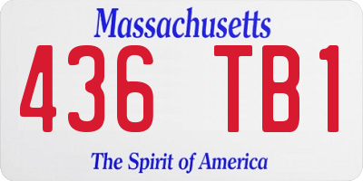 MA license plate 436TB1