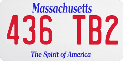 MA license plate 436TB2