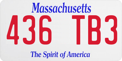MA license plate 436TB3