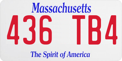 MA license plate 436TB4