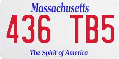 MA license plate 436TB5
