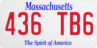MA license plate 436TB6