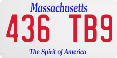 MA license plate 436TB9