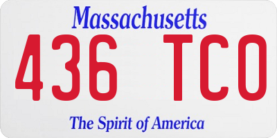 MA license plate 436TC0