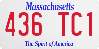 MA license plate 436TC1