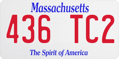 MA license plate 436TC2